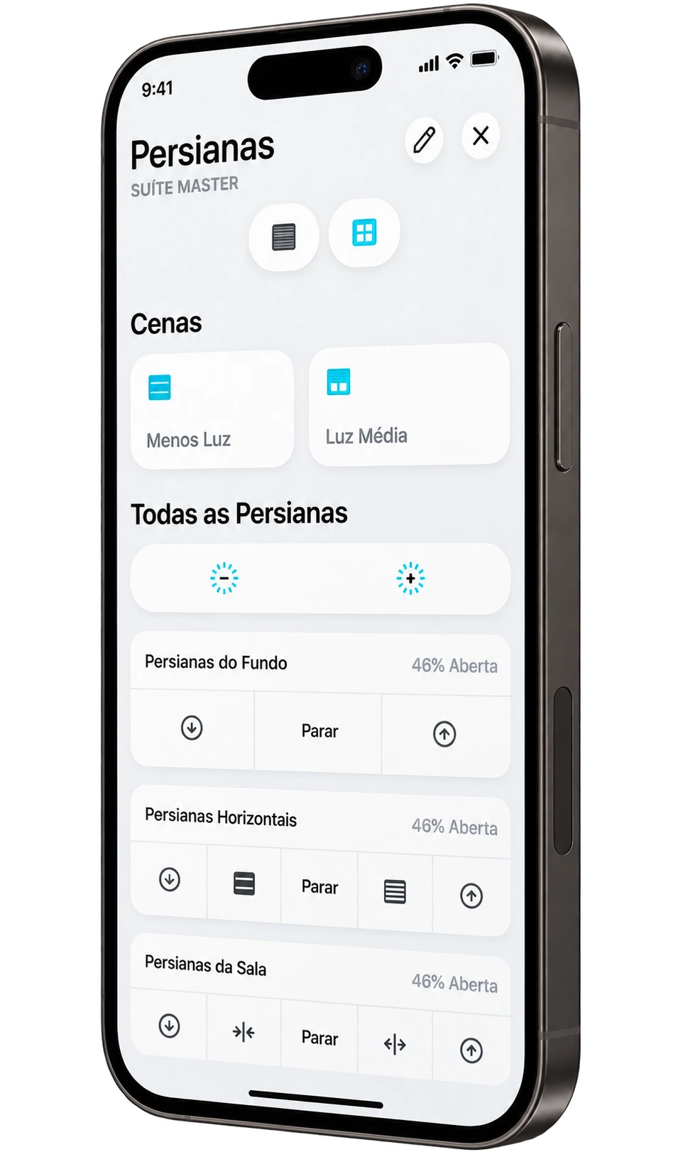 Controle de cortinas e persianas pelo celular